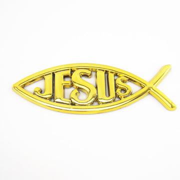 3D Silver / Red / Gold / Blue Jesus Christian Symbol Car sticker