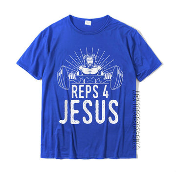 Funny Reps 4 Jesus Gym Weightlifting T-Shirt