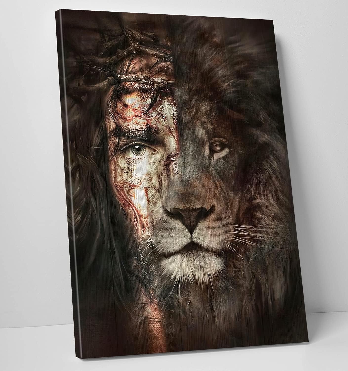 Jesus Pictures for Wall Lion and Jesus Picture Jesus Picture Jesus and Lion Painting Pictures of Jesus Christian Wall Art Jesus Painting Wall Art Religious Wall Decor for Bedroom Decor (12''Wx18''H)