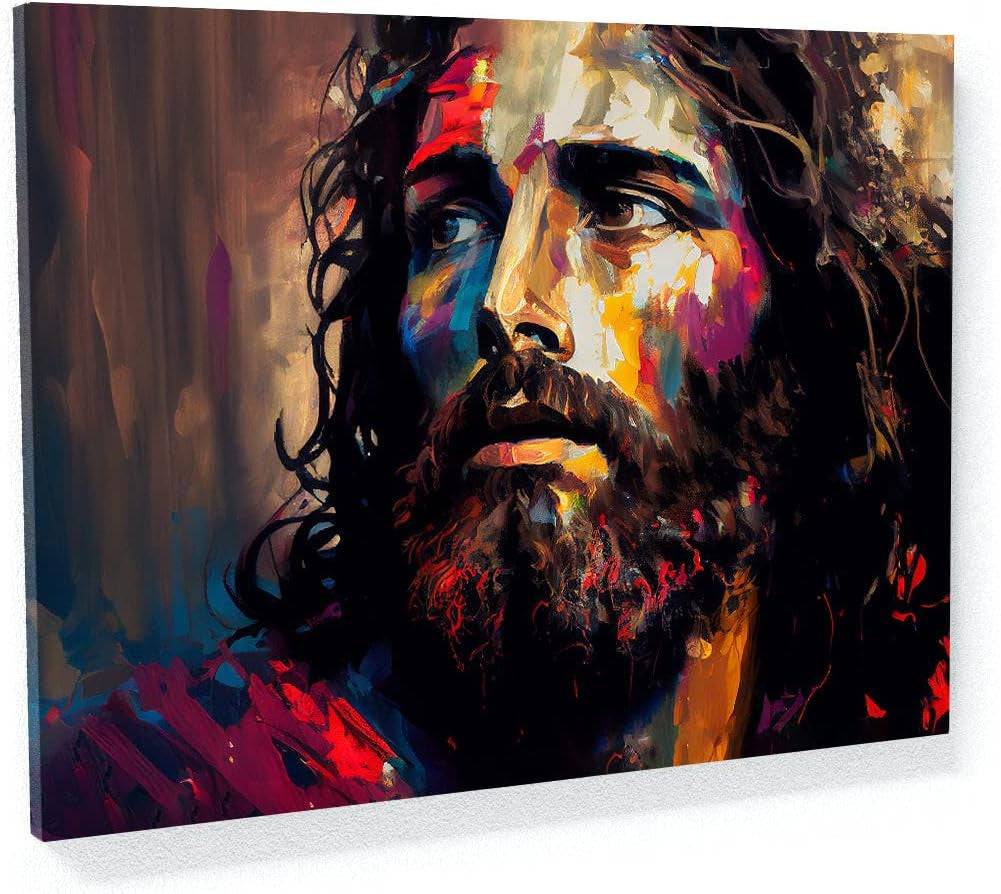 Jesus 34 Canvas Art - Home Decor Wall Art Print Poster Painting Large 40X30 / 0.75"