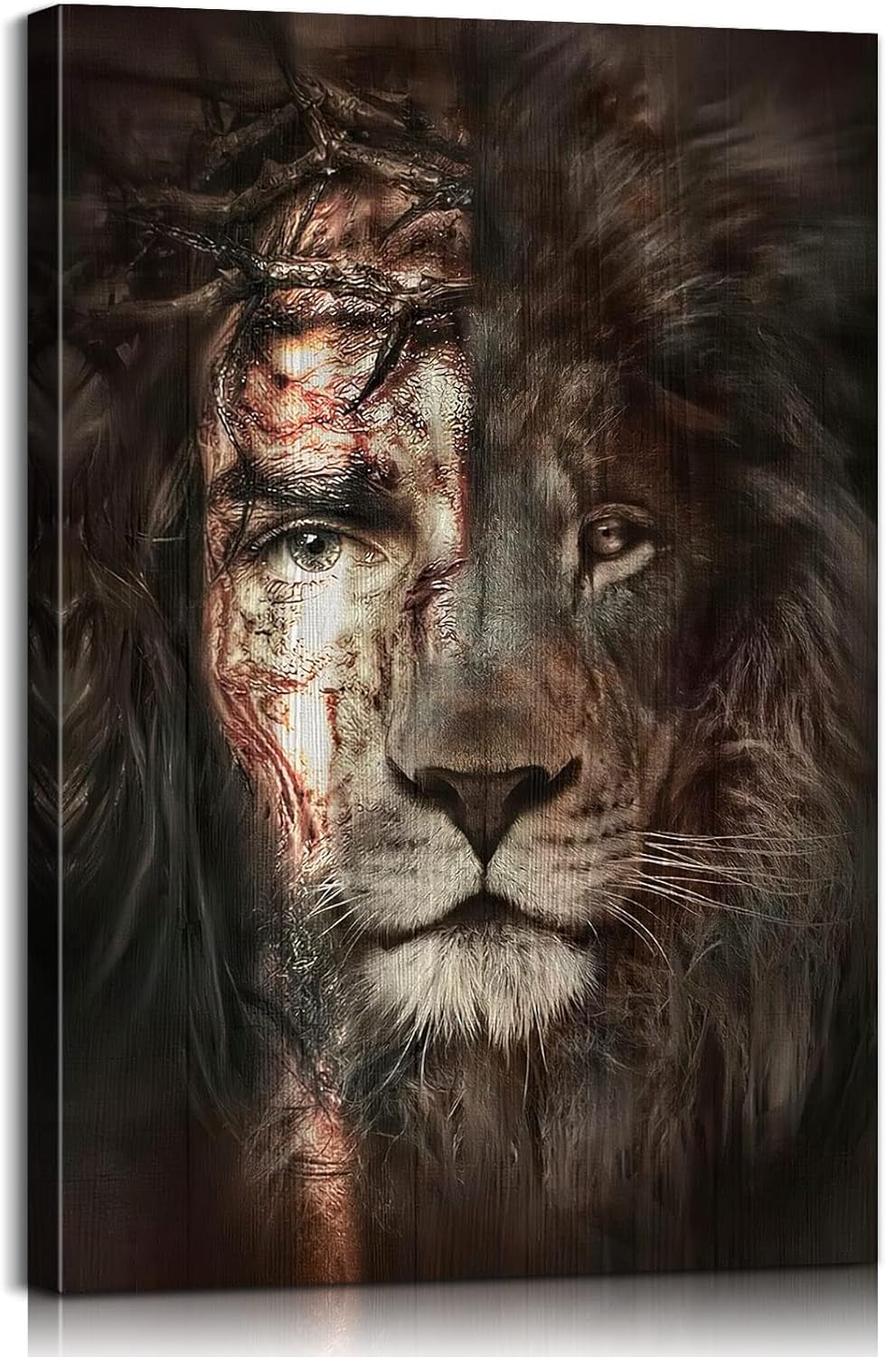 Jesus Pictures for Wall Lion and Jesus Picture Jesus Picture Jesus and Lion Painting Pictures of Jesus Christian Wall Art Jesus Painting Wall Art Religious Wall Decor for Bedroom Decor (12''Wx18''H)