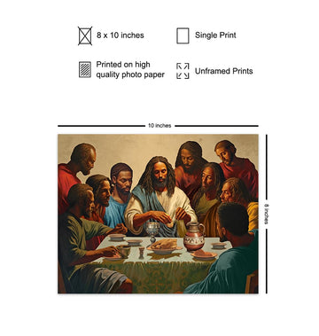 African Americans Black Jesus Poster - Spiritual Religious African American Wall Art - the Last Supper Wall Decor - Jesus Wall Art & Decor - Jesus Christ - Christian Gifts - Inspirational God Decor