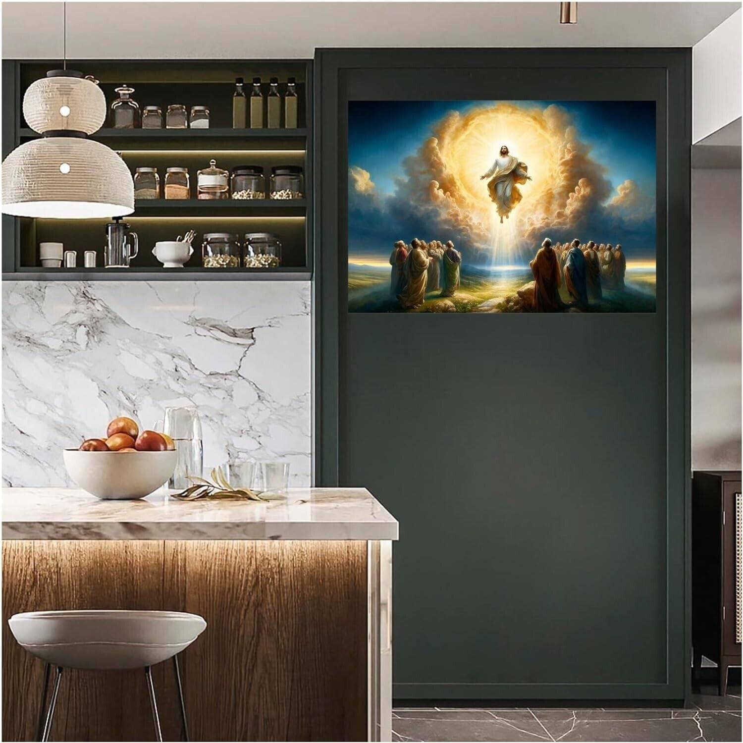 Jesus Canvas Wall Art, Jesus Picture, Christian Posters Print Mural, Bedroom,...