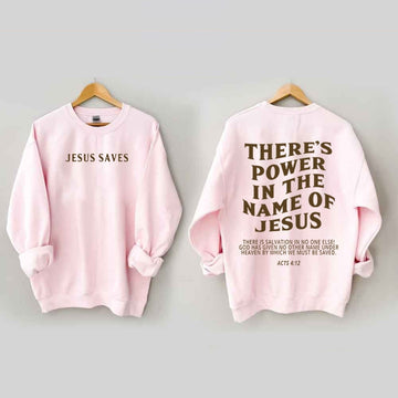 2023 New Trend Jesus Saves Sweatshirt Women Shirt with Saying There's Power In The Name of Jesus Sweatshirt female fashion tops