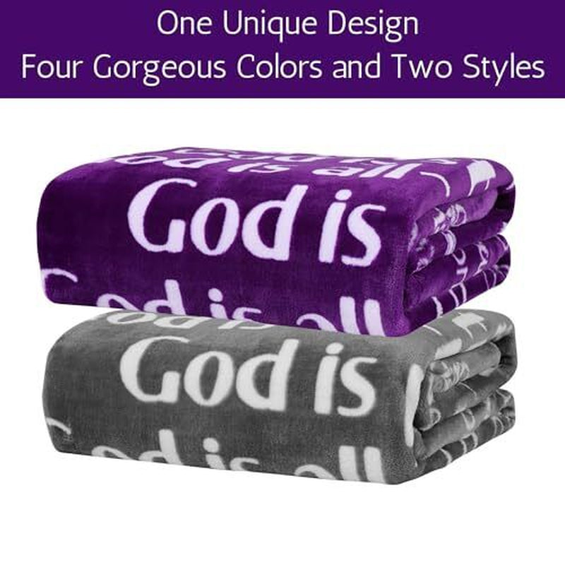 Christian Gifts for Mom, Religious Blanket with Bible Verses, Fleece Purple