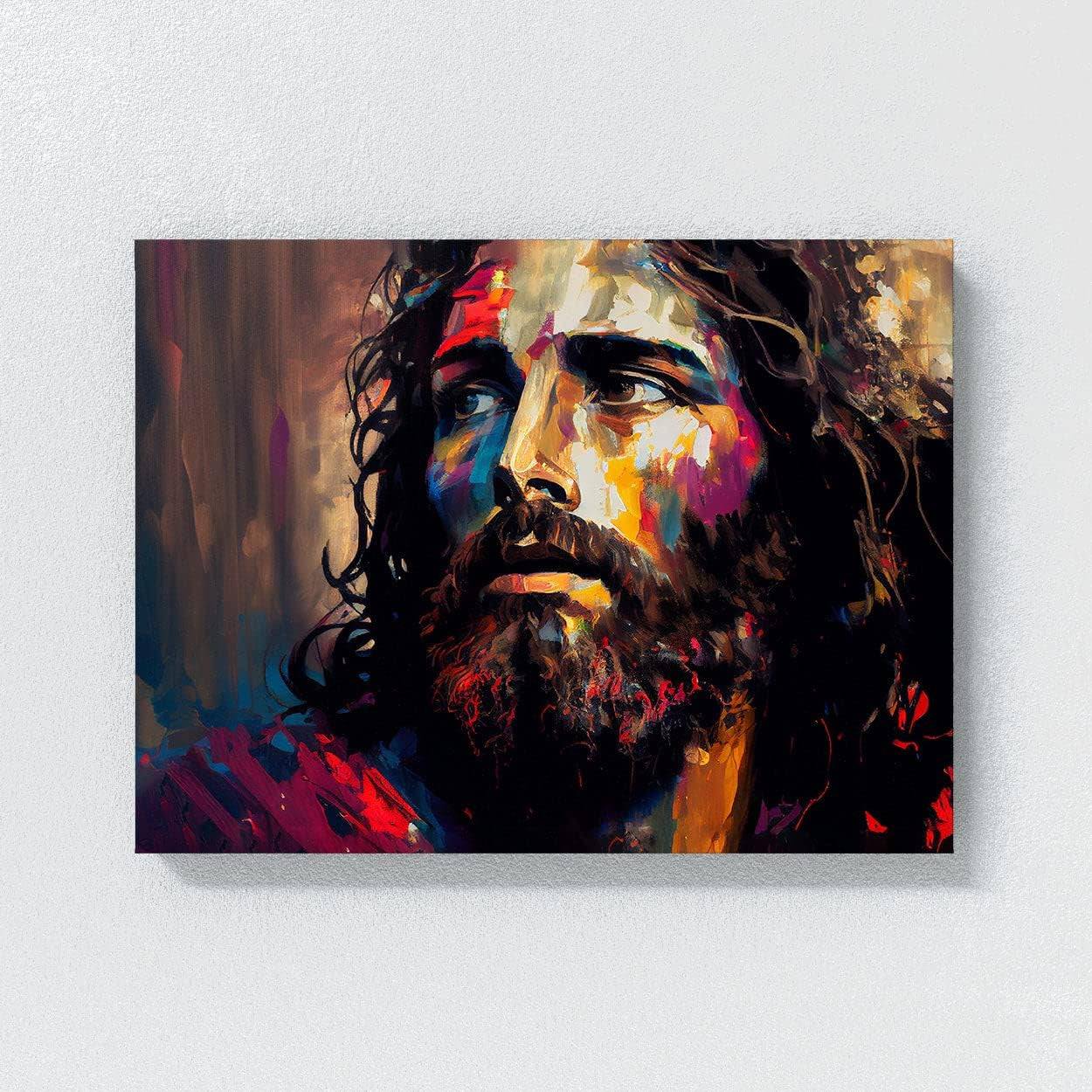 Jesus 34 Canvas Art - Home Decor Wall Art Print Poster Painting Large 40X30 / 0.75"