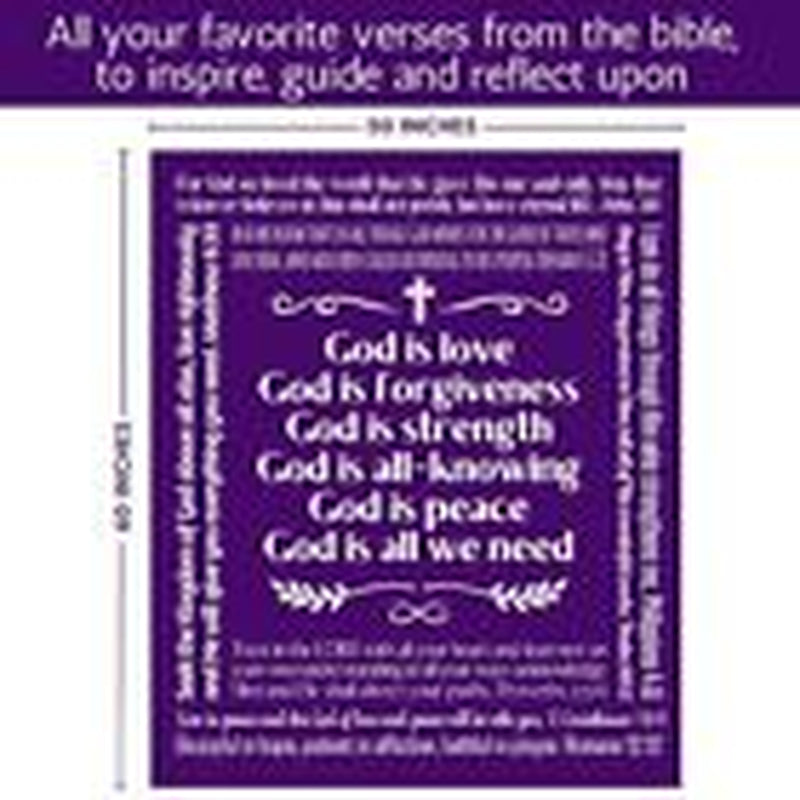 Christian Gifts for Mom, Religious Blanket with Bible Verses, Fleece Purple