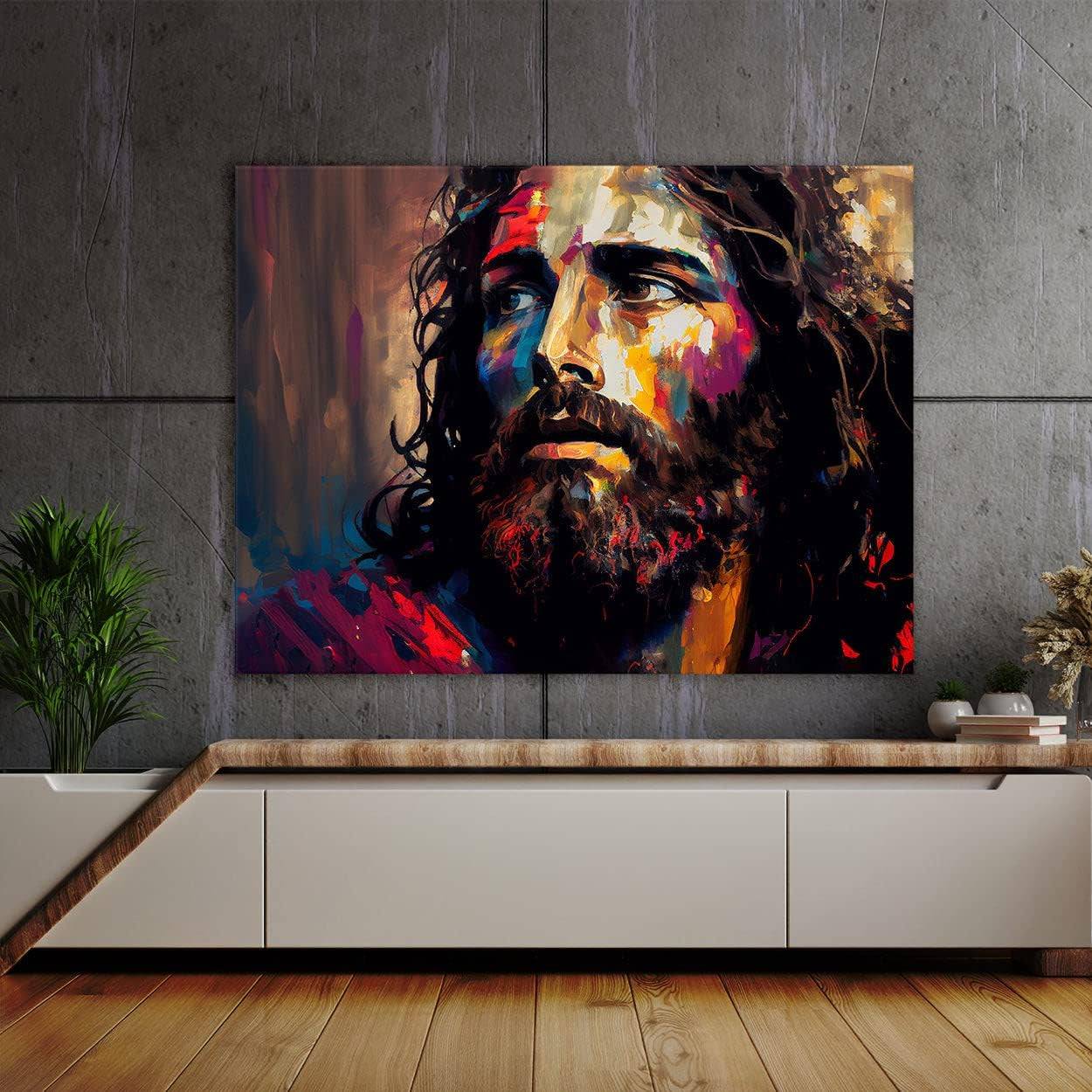 Jesus 34 Canvas Art - Home Decor Wall Art Print Poster Painting Large 40X30 / 0.75"