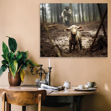 Jesus Finding His Lost Sheep Wall Art Canvas Picture