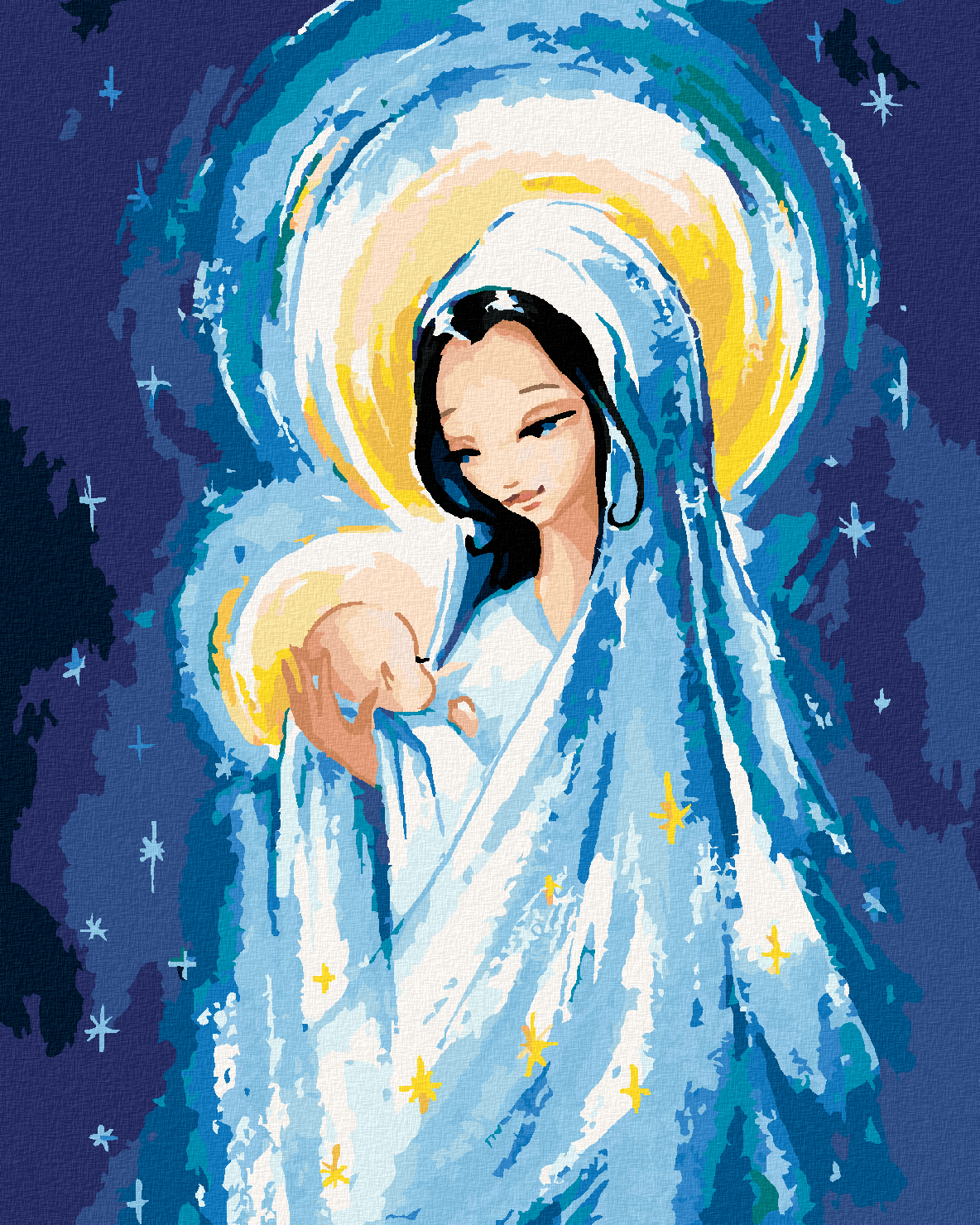 Paint by Numbers - LITTLE JESUS CHRIST AND MARY - Jesus Christ Heals