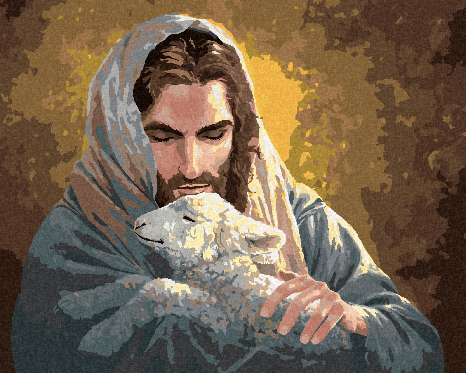 Paint by Numbers - JESUS AND THE LAMB (ABRAHAM HUNTER) - Jesus Christ Heals