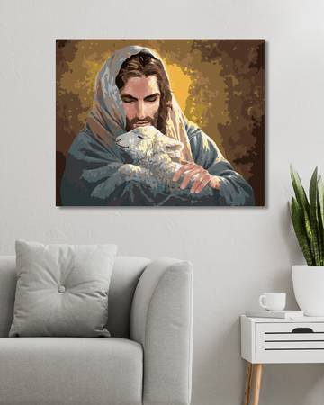 Paint by Numbers - JESUS AND THE LAMB (ABRAHAM HUNTER)