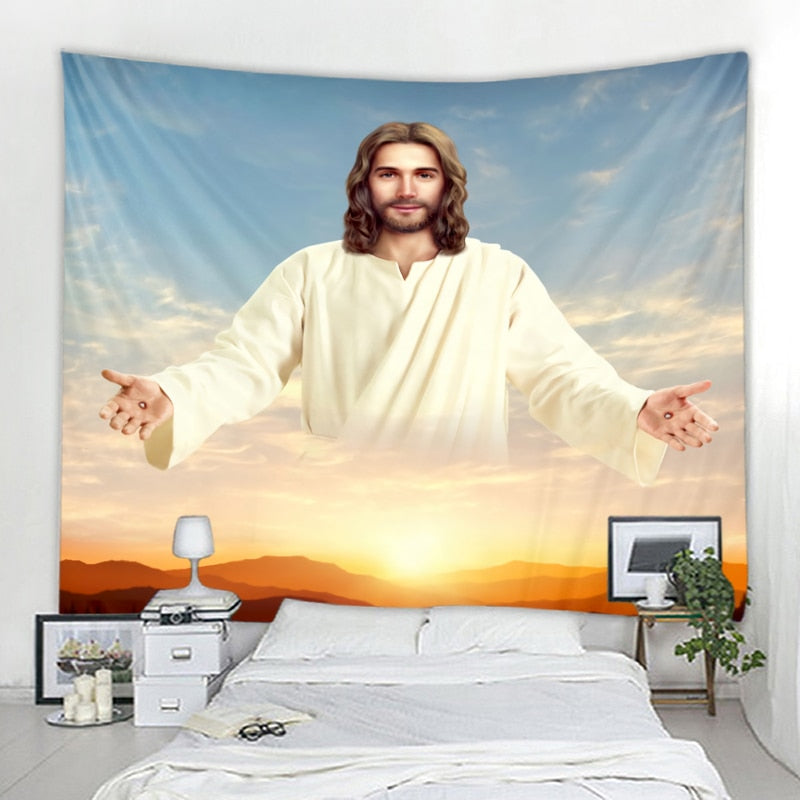 God Jesus Background Decorative Tapestry - Jesus Christ Heals