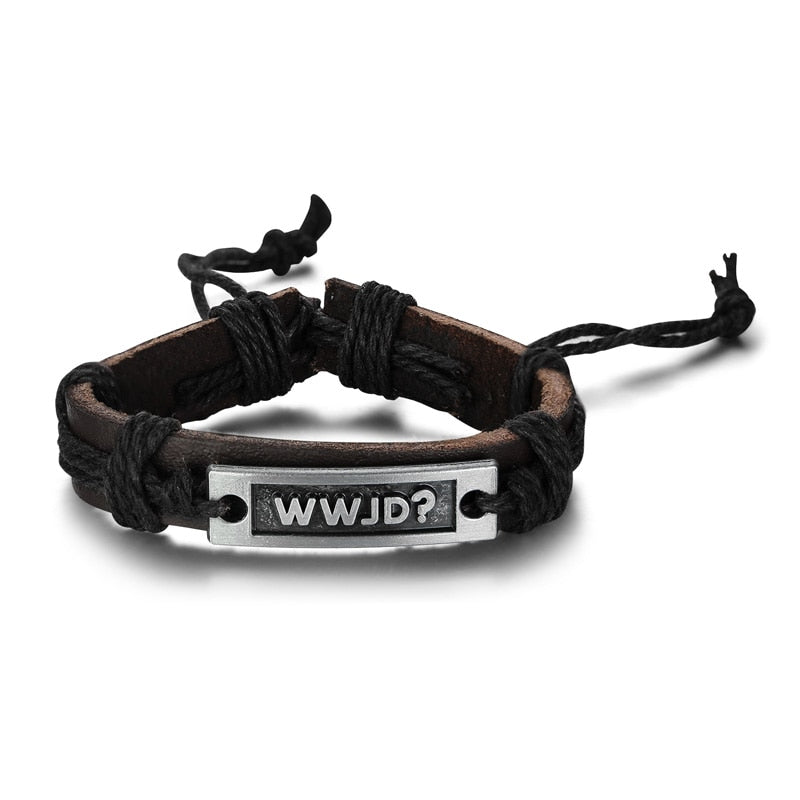 WWJD Leather Bracelet - Jesus Christ Heals