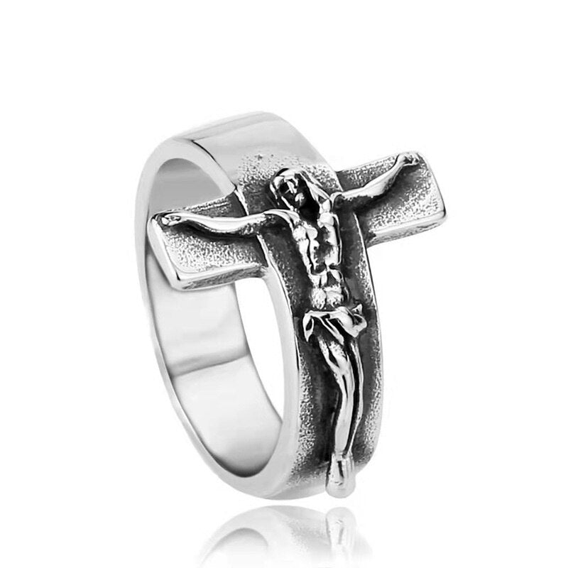 Vintage Jesus Cross Ring - Jesus Christ Heals