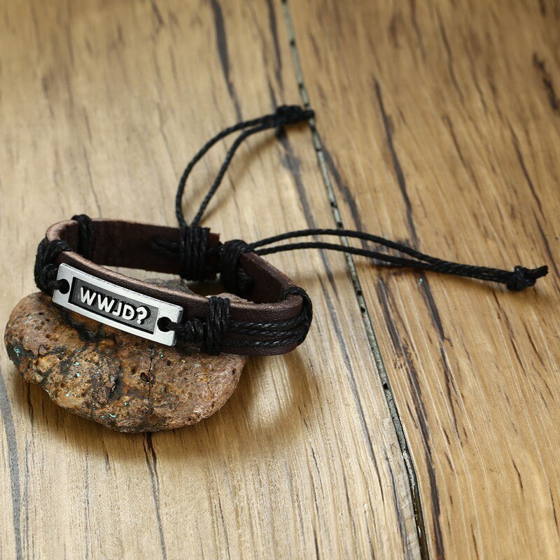 WWJD Leather Bracelet - Jesus Christ Heals