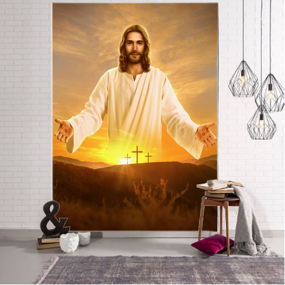 God Jesus Background Decorative Tapestry - Jesus Christ Heals