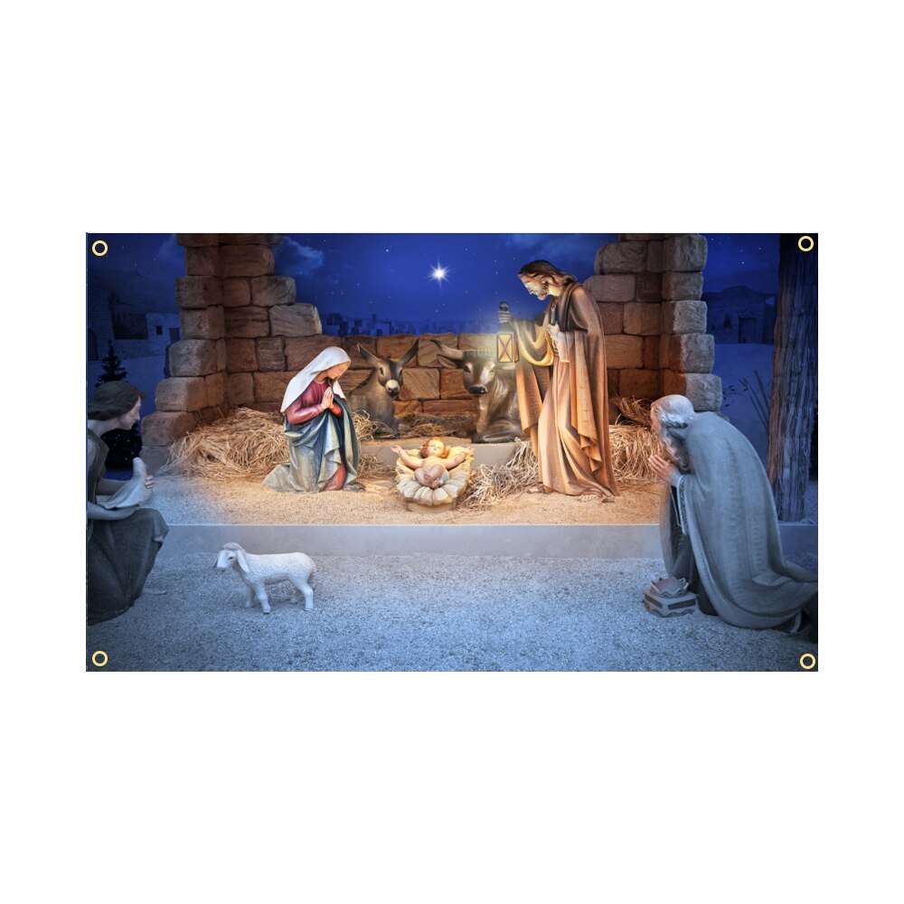 90X150cm 3x5ft Nativity Birth Of Jesus Christ Flag - Jesus Christ Heals