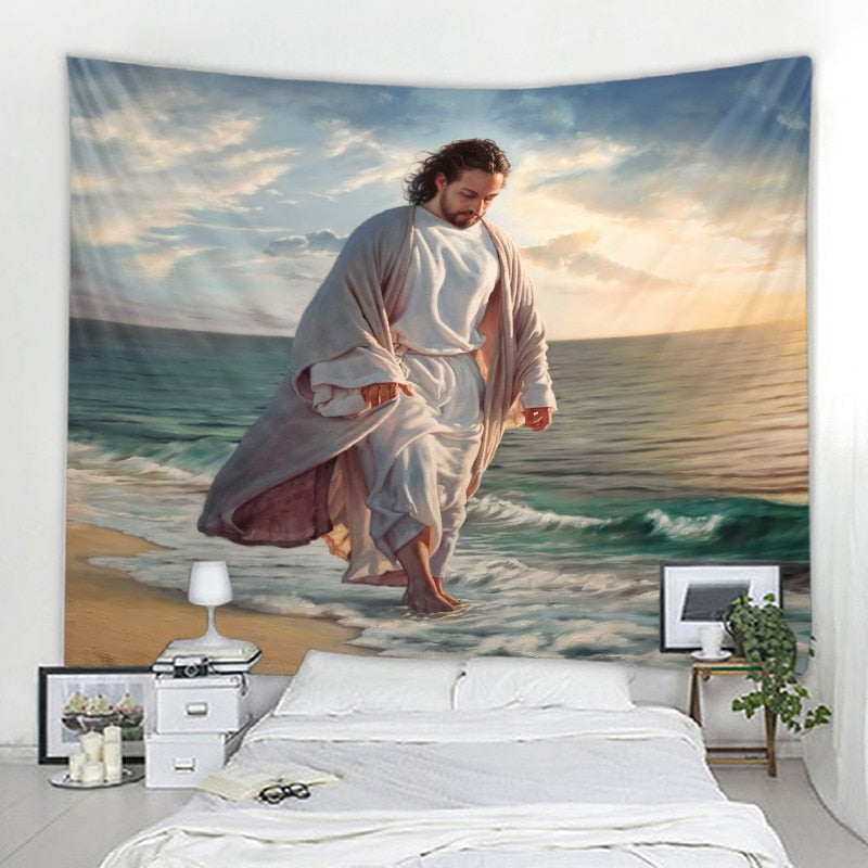 God Jesus Background Decorative Tapestry - Jesus Christ Heals