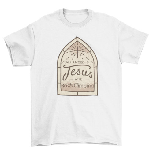 Jesus rock climbing quote t-shirt - Jesus Christ Heals