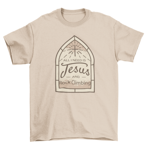 Jesus rock climbing quote t-shirt - Jesus Christ Heals