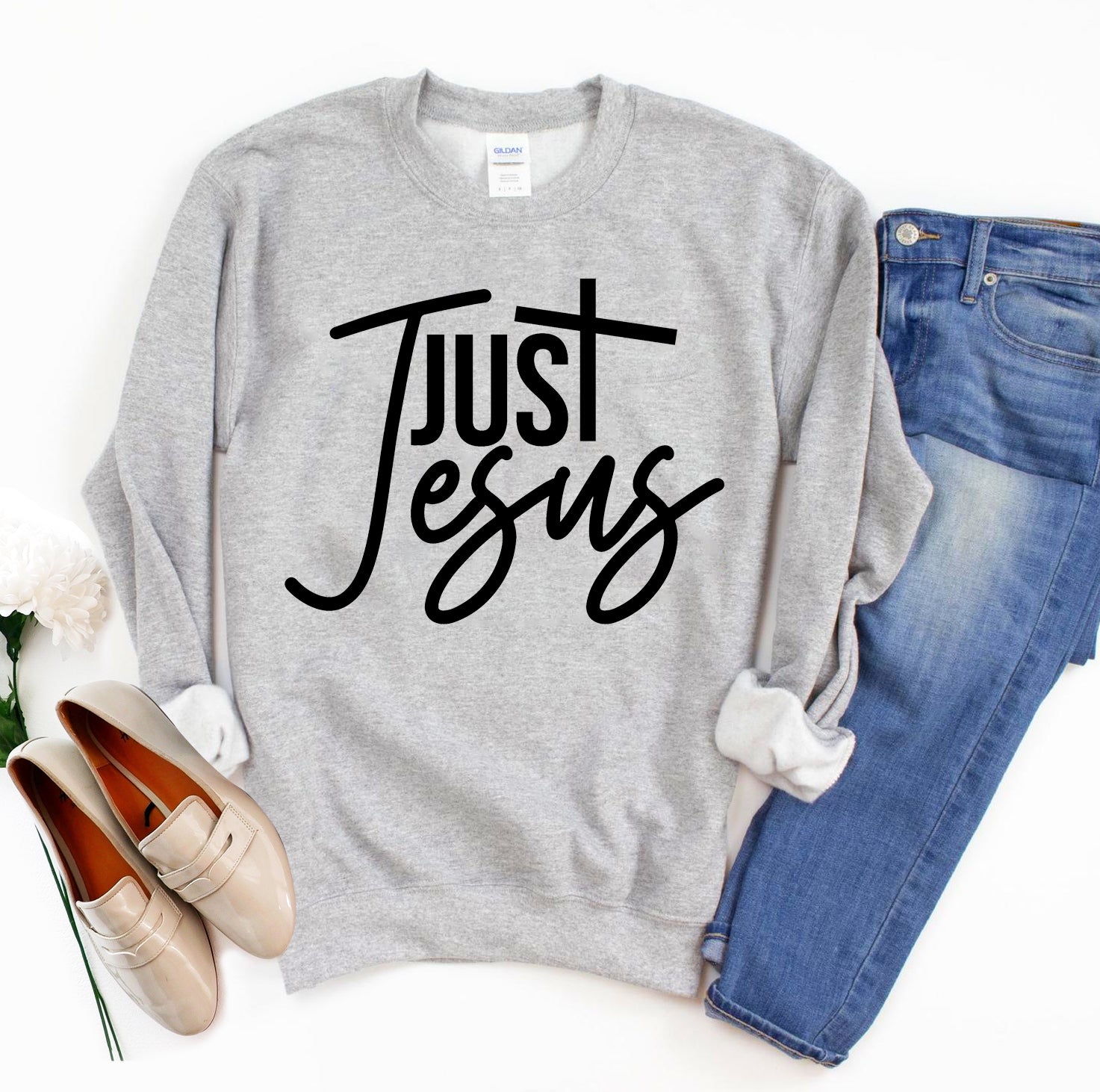 Just Jesus Sweatshirt - Jesus Christ Heals